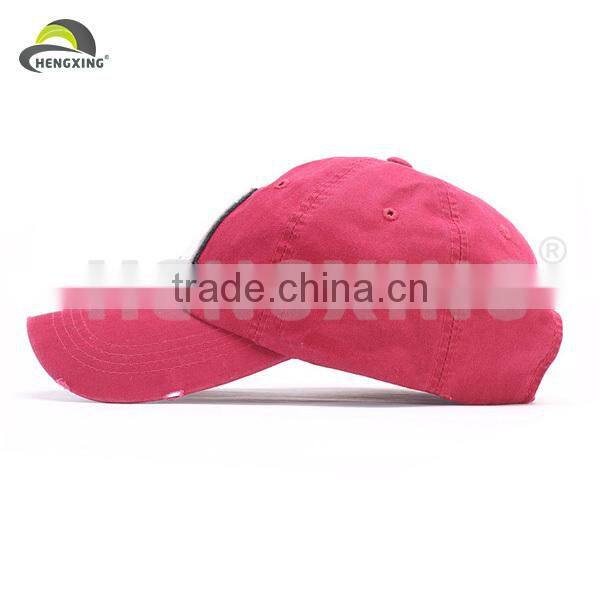 Old Style Worn-out Cotton Applique Baseball Cap