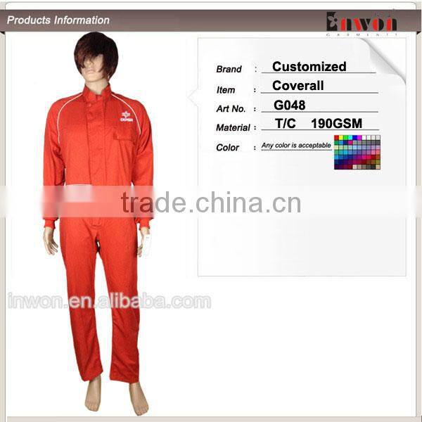 Custom design oil industrial safety workwear uniform flame retardant coverall