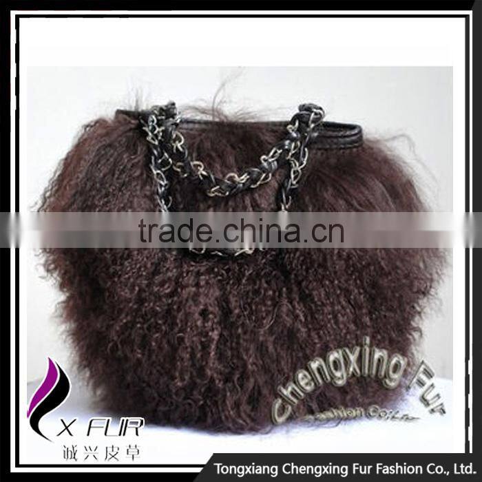 CX-H-04D New Products Mongolian Fur Ladies Elegance Handbags