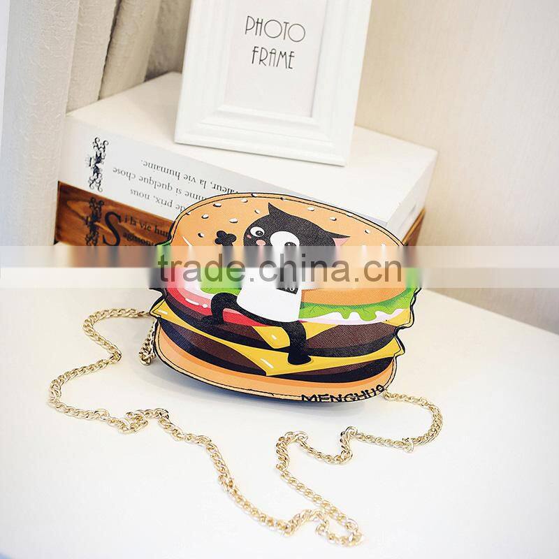 2017 New Cute Cartoon PU Leather Women Ice Small Chain Clutch Crossbody bags Girl Shoulder Messenger bag