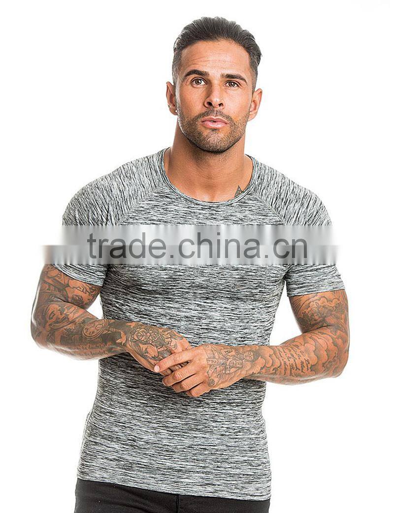raglan sleeve custom printed fitness shirts , gym fitted t shirt