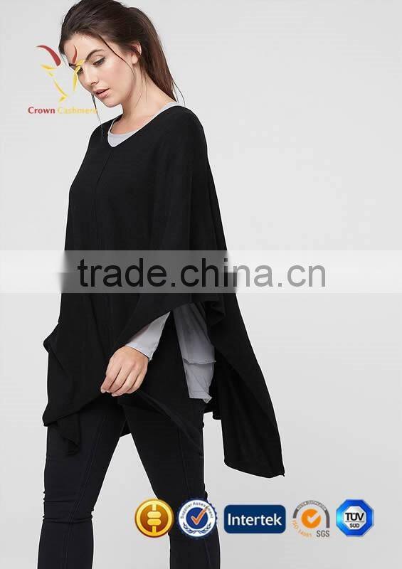 Fashion Knitted Pattern Cashmere Poncho Wraps Sweater Design