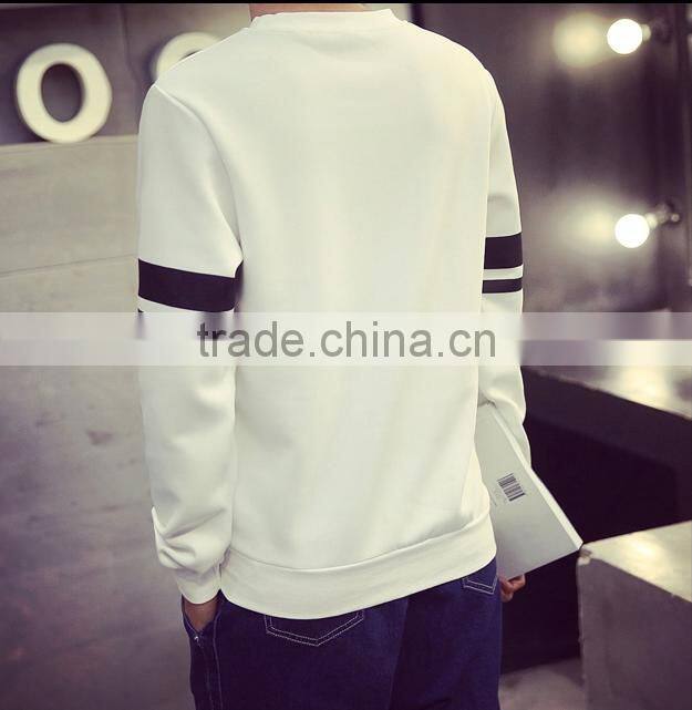 Cheap printed round neck long sleeve oversized cool men's plain printed pullover sweater hoodie