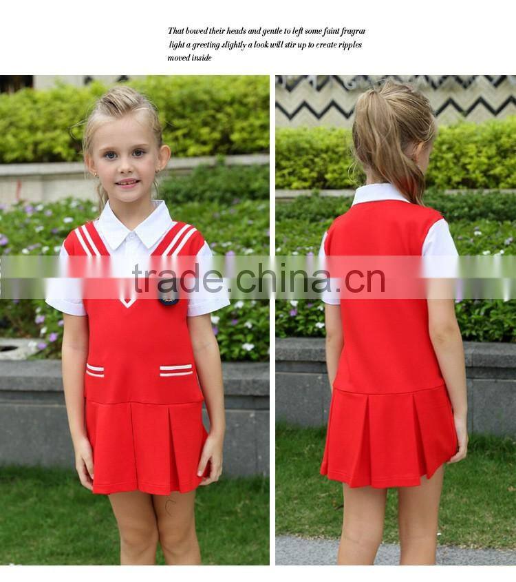 Juqian Custom Factory Made Summer Stylish fashion Primary Kids school girls dresses 2016