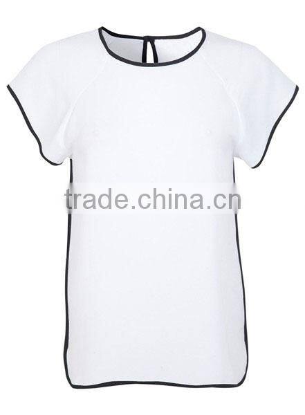 Sporty Loose Short Sleeves Design Fashion Plain White T Shirts