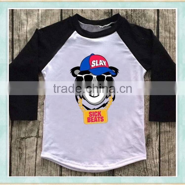 2017 Yi wu manufacture Custom boy T-Shirt digital printing machine Top Applique unique clothes