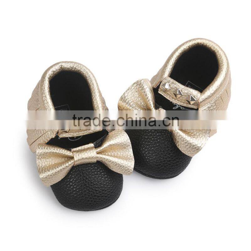 Rivet design fashion moccasins for baby, baby rivet moccasins