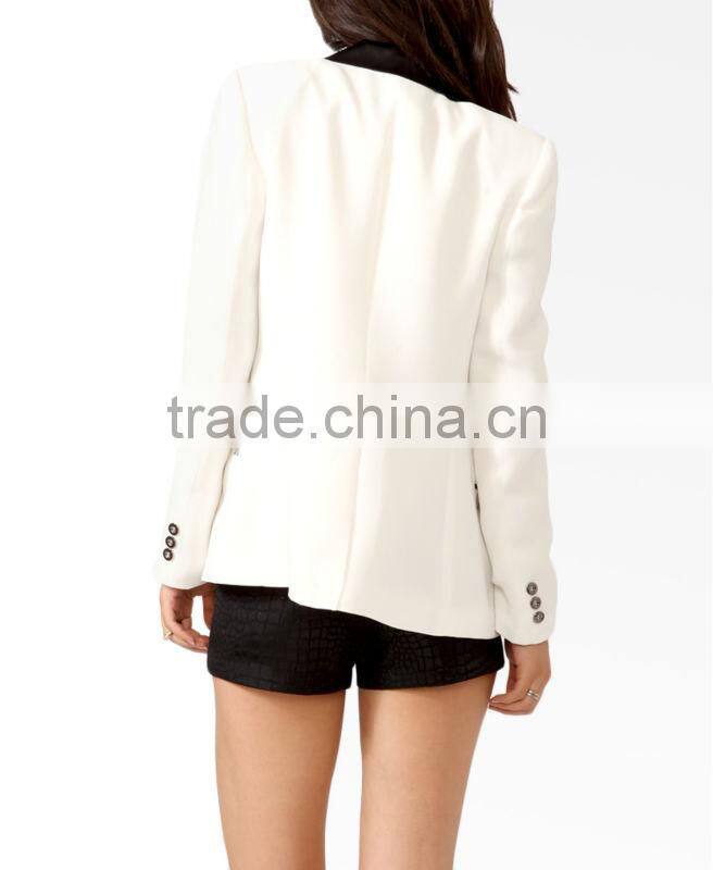 Longline Satin Lapel Blazer