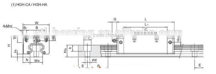 Good quality Taiwan HIWIN HGH20CAH linear guide and block