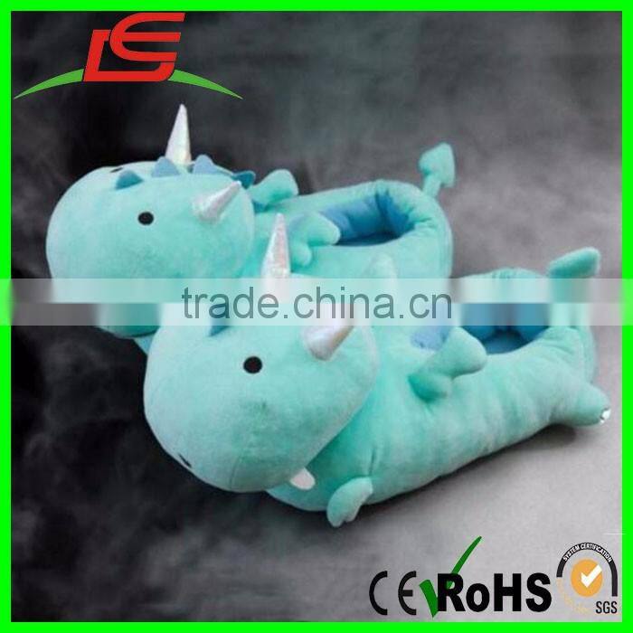 Wholesale Green Smoko Dragon LED Light up Slippers Plush For Kids Girls Women