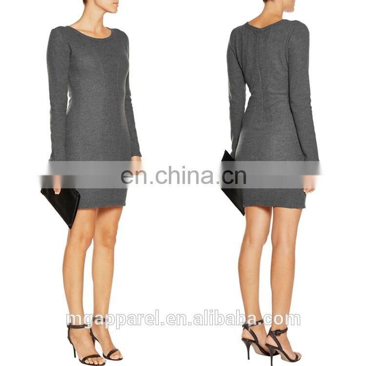 2015 new arrival women winter dress long sleeve wool sexy short mini dress china