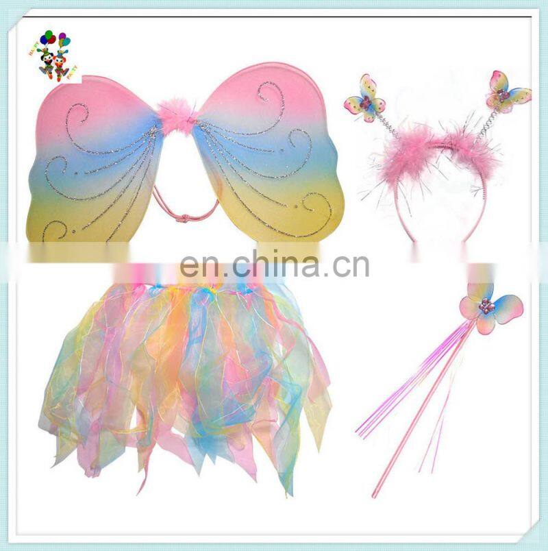 White Wand Tutu Boppers Set Girls Fairy Angel Butterfly Party Wings HPC-0889