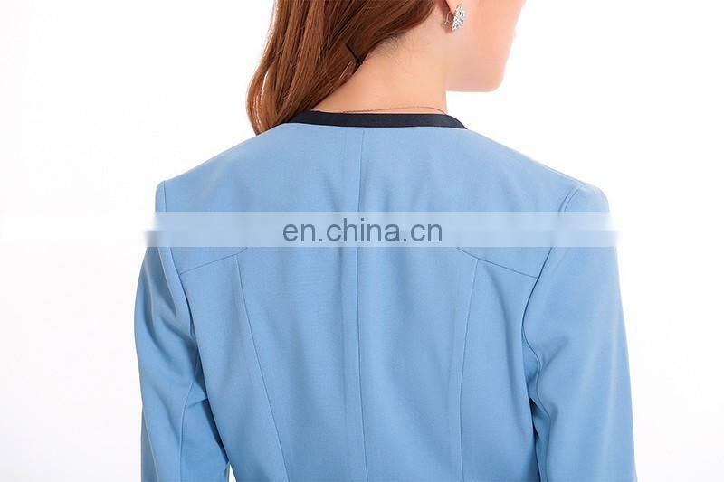 color combination three quater sleeve ladies suit fashion design with skirt