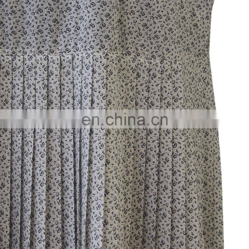 2016 Latest fashion sweet loose country style floral pleated dress