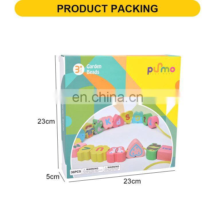 36pcs colorful blocks Children string beads in bulk wooden toys educational baby