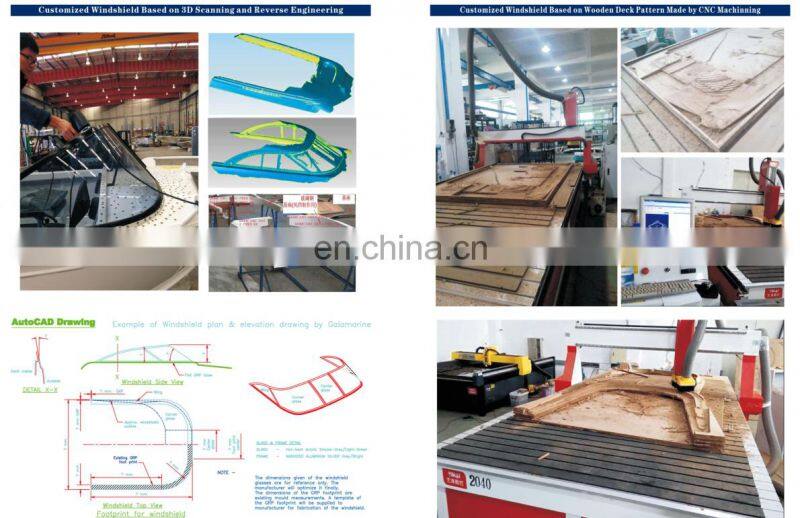 Aluminum Alloy Frame Customized Windshields for Boats