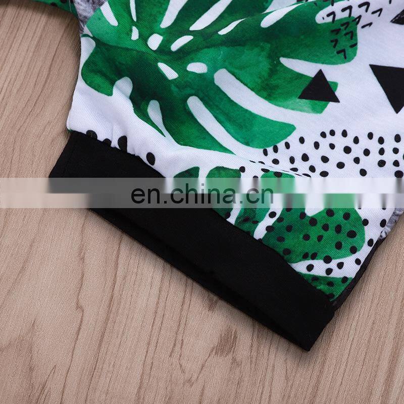 2019 Summer boys beach Clothing Sets kids letter white tshirt top & flower print shorts 2pc set