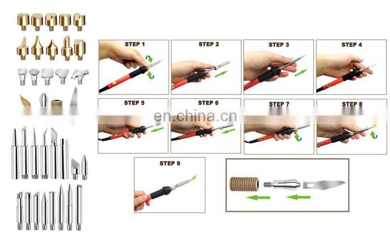 Wood Tool with Adjustable On-Off Switch Control Professional Wood Burning Pen and DIY Various Wooden Kits