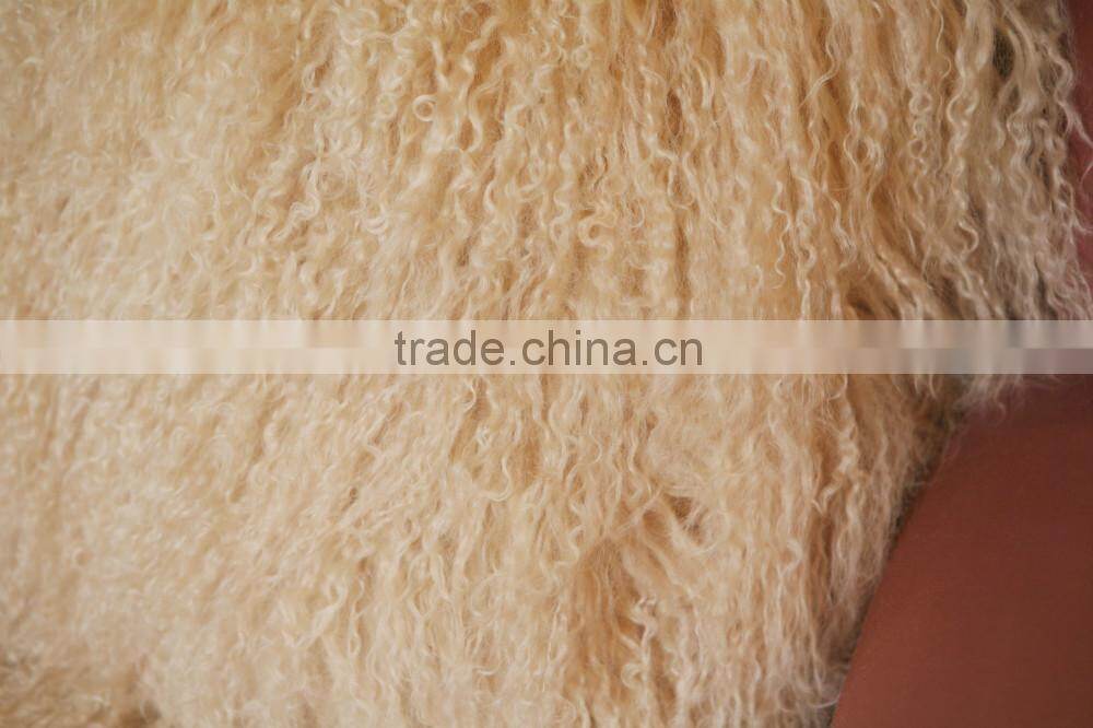 Soft long wool sheepskin throw pillow filling with polyester wadding,sponge