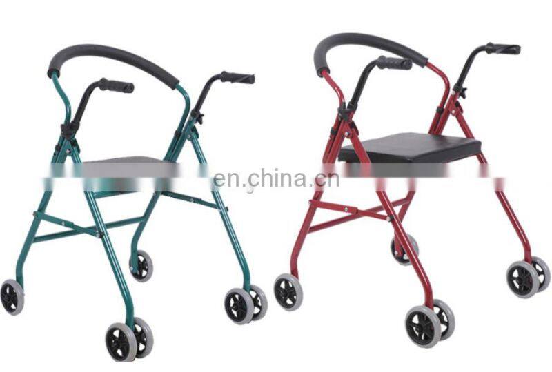 Good price rollator with seat 4 wheels walker for old people