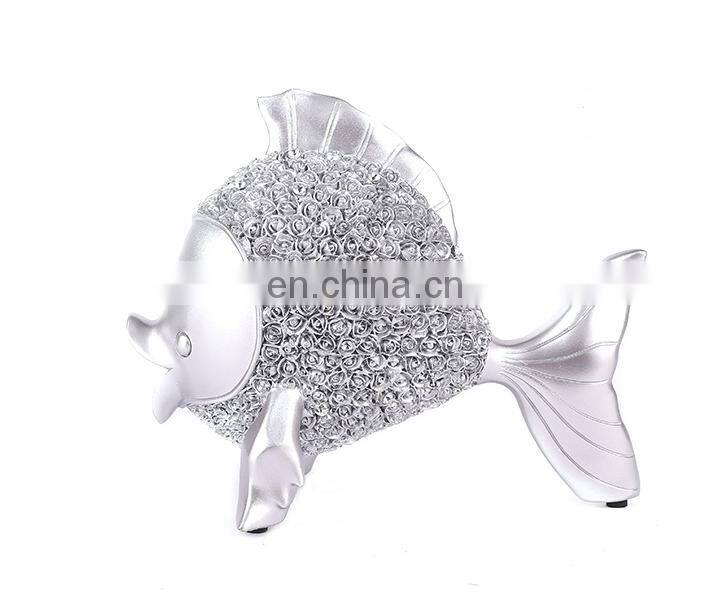 Kissing double goldfish silver fish resin or brass copper metal ornaments handicraft living room bedroom