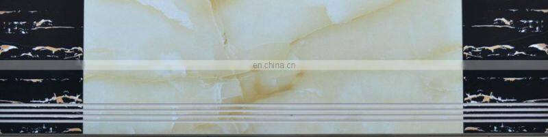 Polished marble style non slip groove step tile porcelain stair tile