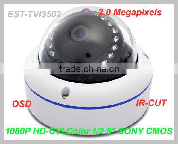 2.0 MegaPixels HD-TVI Dome Camera with varifocal 2.8-12mm/IP66 weatherproof