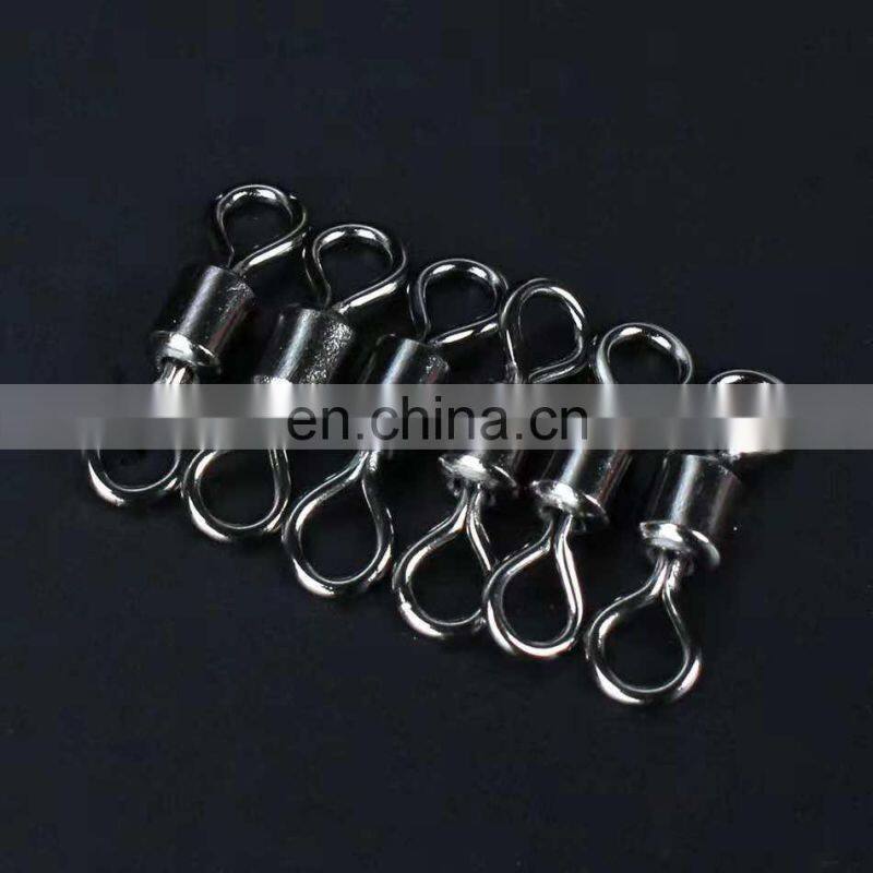 Stainless steel black nickle rolling fishing swivel snap