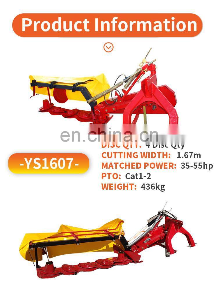 Tractor rear side mower slasher grass cutting machine