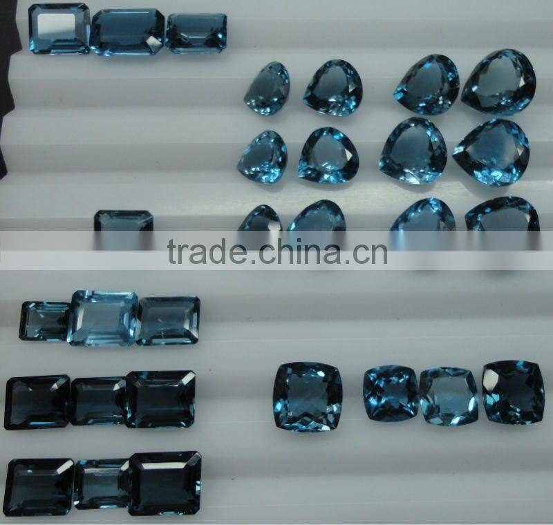 Checker board London blue topaz