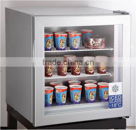 compact upright freezer single glass door low temperature ice cream freezer
