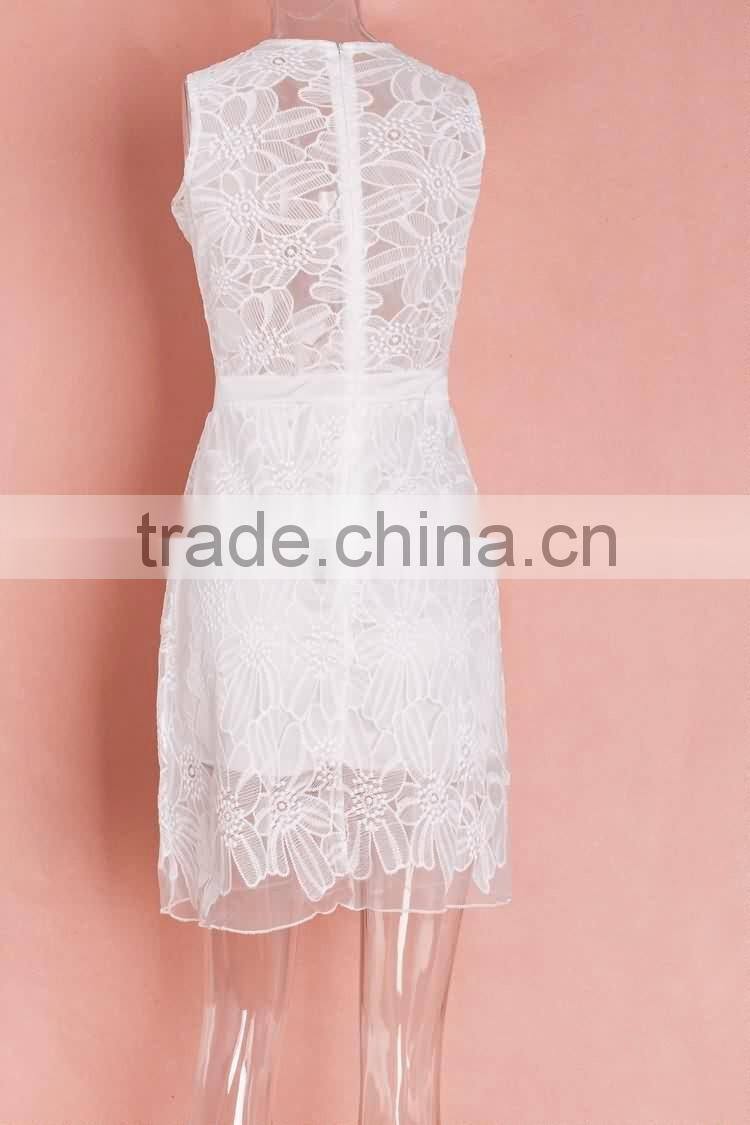 new fashion ladies dress sleeveless lace dress sexy evening dress