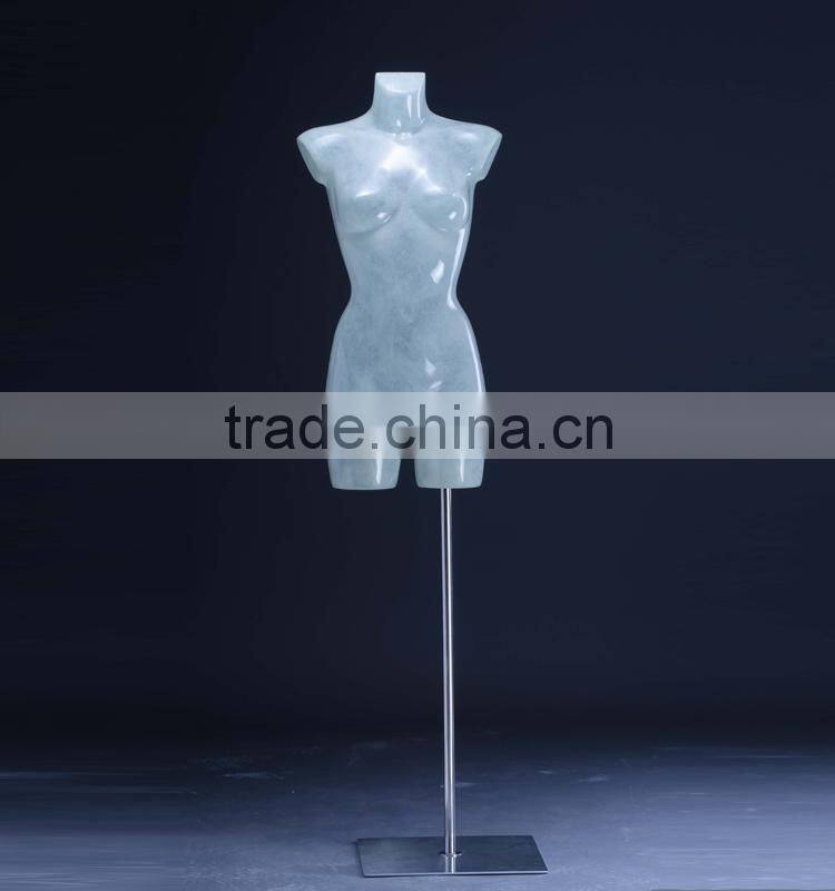 half body transparent fiberglass female torso mannequin