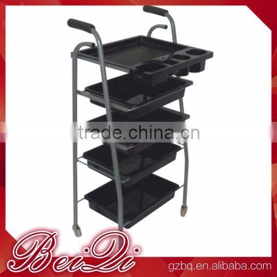 Beiqi Strong Simple HairJet Black Salon Trolley Cart Movable Manicure Pedicure Tools for Sale