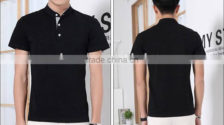 2016 Alibaba China supplier plain Mandarin collar t-shirt