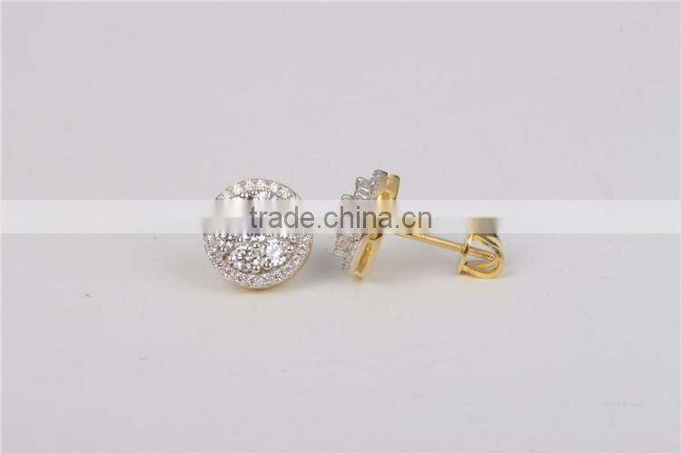 2016 Cheap price 925 silver jewelry hip hop earring round stud earring
