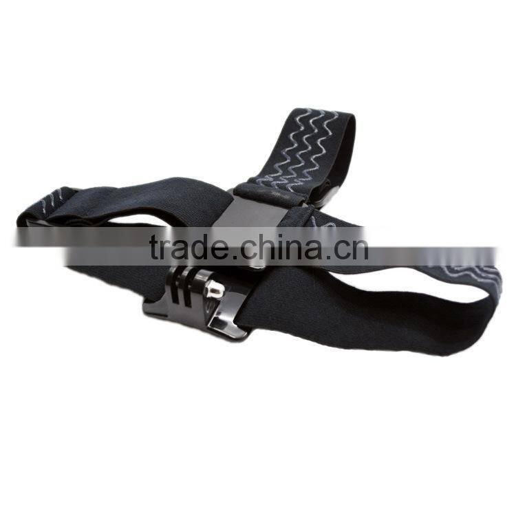 Flexible A Quality 3 Line Anti Slide Rubber Sports Camera Head Strap Belt Mount Black Color