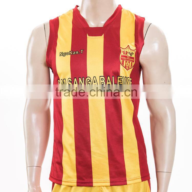 Sleeveless o neck soccer short and pants cheap custom soccer uniform sets