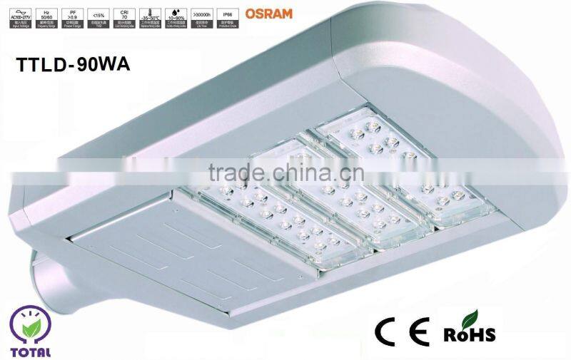 SOLAR LED STREET LIGHT,MODULAR 90W LED STREET LIGHT BY OSRAM LED with CE certificate