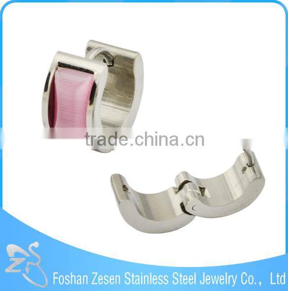ZS13041 stainless steel beautiful hoop earrings korean model selling earrings for young girls
