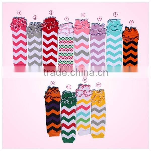 Best selling rainbow chevron leg warmers cotton sock for infant toddler in stock