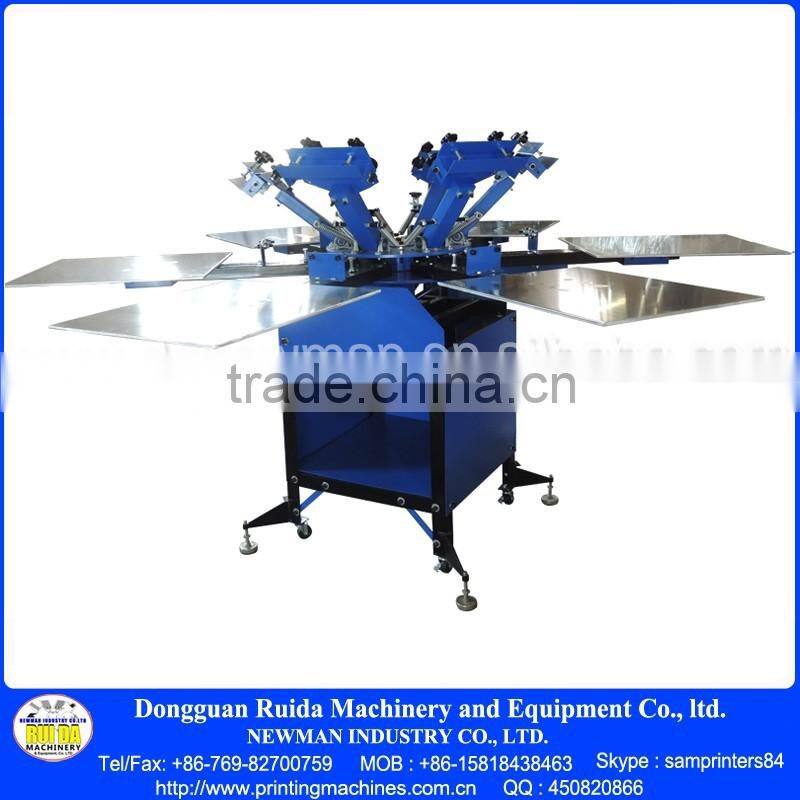 Multicolor 6 Color & Page and Screen Printer Aluminum Plate Type manual silk screen printer with all screen printing kits