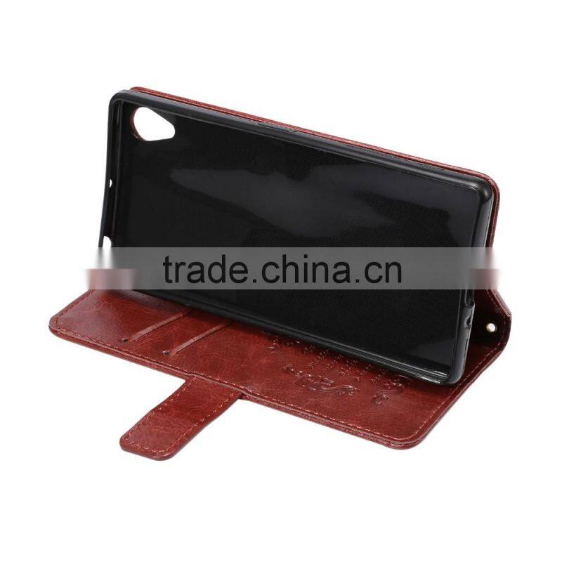 High Quality PU Leather Case for Sony Xperia X Flip Case with Card Slot KDS Sheep Grain Leather Wallet Cover MT-5812