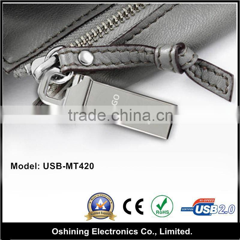 Best Selling Excellent Silver Shape Metal Custom Logo USB Flash Drive Bulk Cheap ( USB-MT420 )