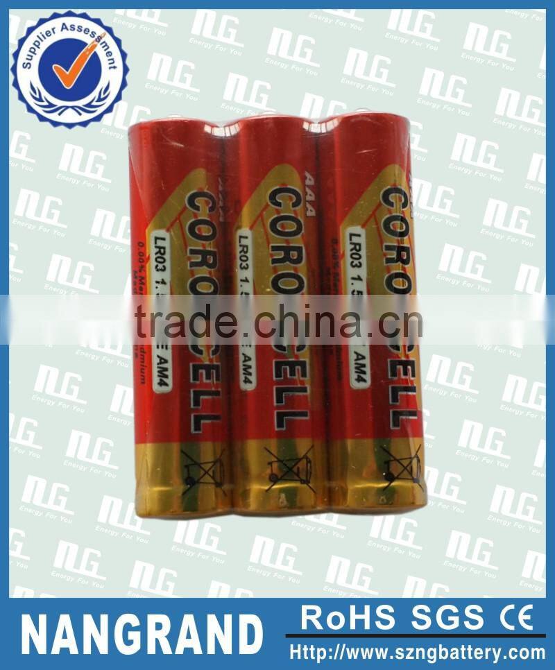 Mercury free 1.5v aa alkaline battery lr03