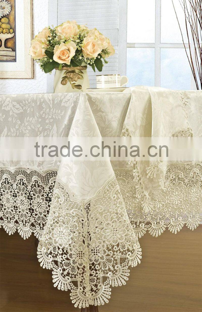 2016 fashionable polyester white wedding table cloth