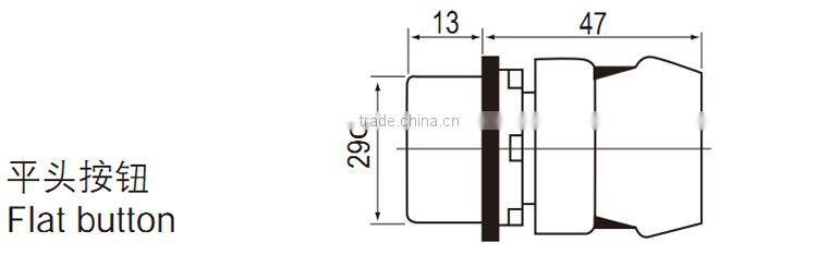 CNTD Waterproof High Quality 22MM Flat button Pushbutton Switch C2PNF