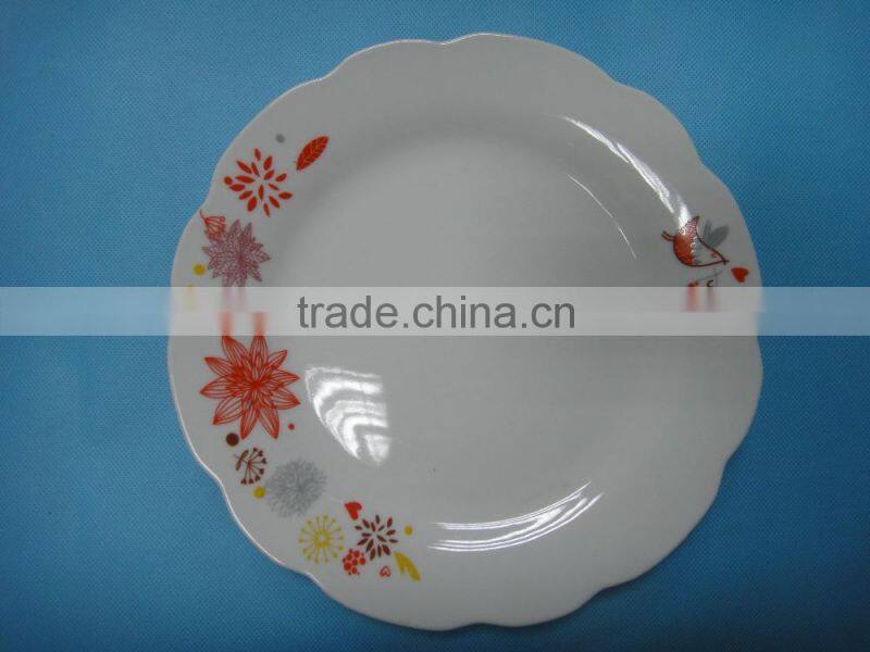 stock ceramic dinner plate / round ceramic porcelain flat plate stocked