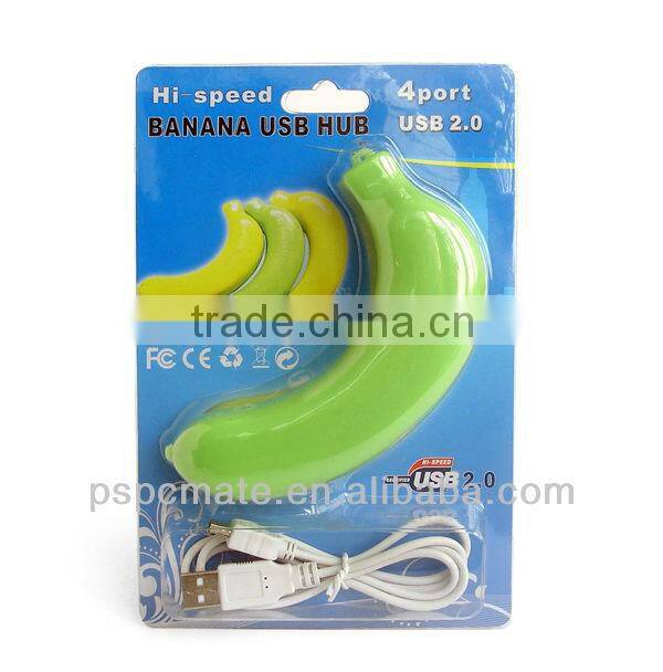 Banana Shaped Cute USB Hub with 4 Ports