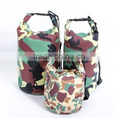 Factory price tactical camouflage waterproof pvc dry bag for outdoor sport